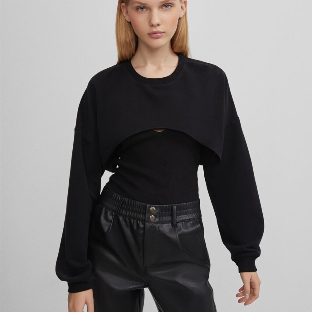 Crew neck sweatshirt body suit